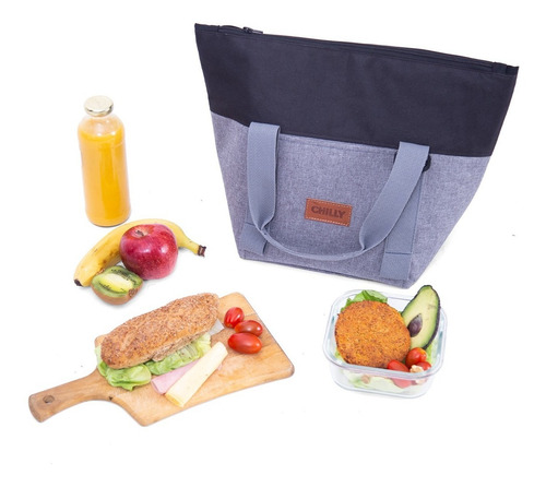 Imagen 7 de 8 de Bolso Térmico 10 Lts Diseño Negro Chilly