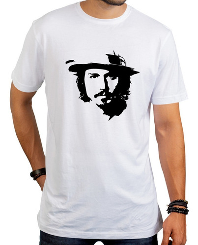 Imagen 2 de 6 de Remera Blanca Johnny Depp Hombre Mujer Niños Modal Premium