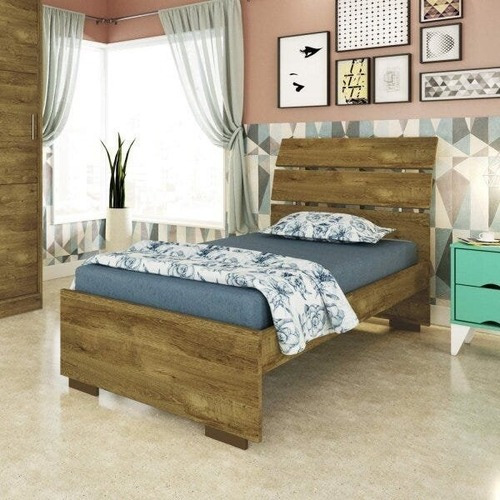 Cama Solteiro Premium Tcil Móveis Ipê Rustic Ff