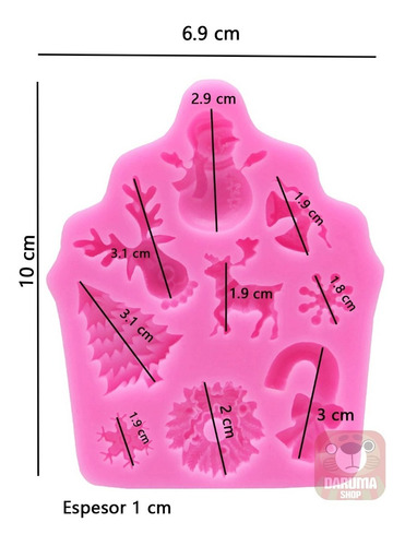 Imagen 2 de 7 de Molde Silicona Reno Guirnalda Arbol Navidad Porcelana Fondan