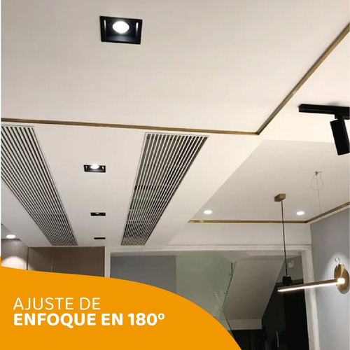 Imagen 5 de 10 de Spot Embutir Movil Cuadrado Aluminio Apto Dicro Led Gu10