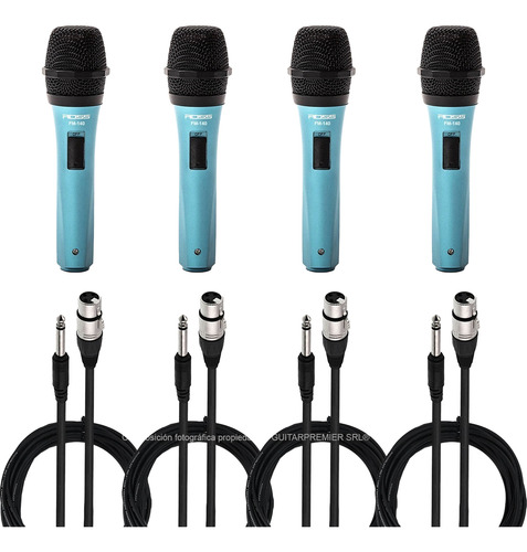 4 X Microfonos Dinamicos Supercardioide Voces Karaoke Cable