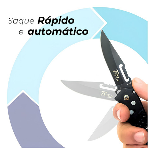 Canivete Militar Automático Com Trava Aço Inox