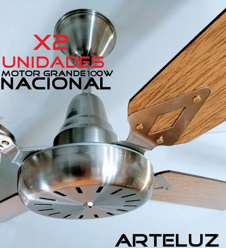 Ventilador De Techo Platil Pala De Madera - Nacional X2u