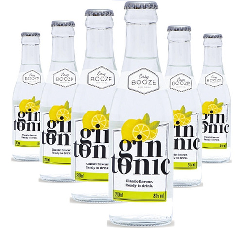 Imagem 1 de 4 de 6x Drink Pronto Easy Booze Gin+tonica 200ml