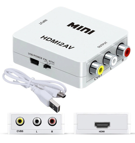 Convertidor Adaptador Hdmi A Rca Video 1080p