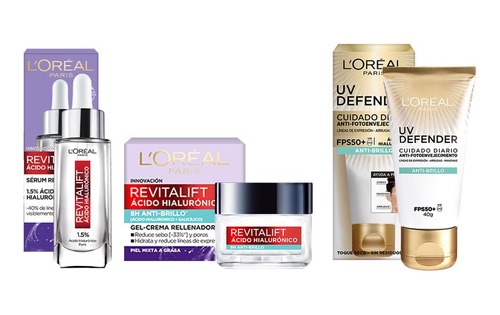 L'oréal Paris Kit De Ácido Hialurónico Y Uv Defender