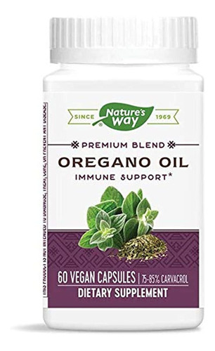 Nature's Way Oregano Oil; 75-85% Carvacrol Por Cápsula; Vege