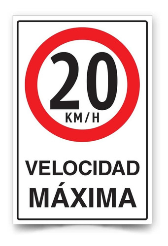 Señalética Velocidad Máxima 45x30cm Metálico