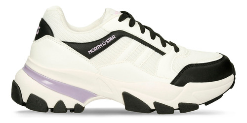 Tenis Casuales Blanco-negro North Star Indira Move Mujer