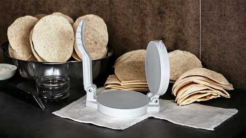 Máquina Para Tortillas Prensa Tortillera Manual Resistente Plastico Circular 25 Cm Color Blanco Marca Yesh Market Modelo 65959