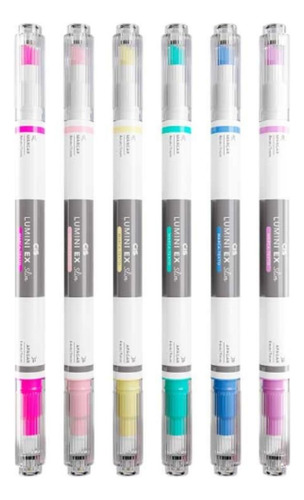 Marca Texto Apagável Lumini Ex Slim Com 6 Unid - Cis