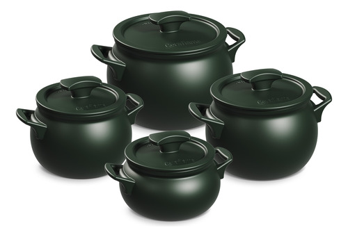 Jogo De Panelas De Cerâmica Ceraflame New Premiere+ 4 Peças Verde-escuro
