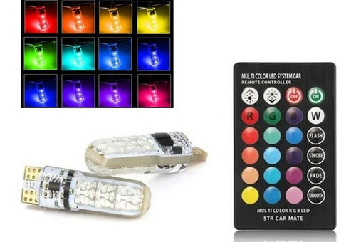 Ampolleta Led Cola De Pez T10 Multicolor Rgb Control 