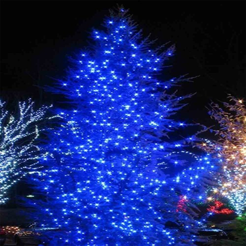 Series Navideñas Led Blanco Con Azul 30mt 600 Luces Ca