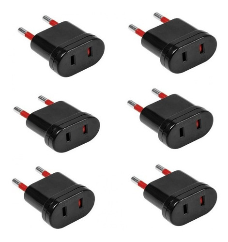 Adaptador Conatel Salida Americana Negro Pack X 6 -sc-