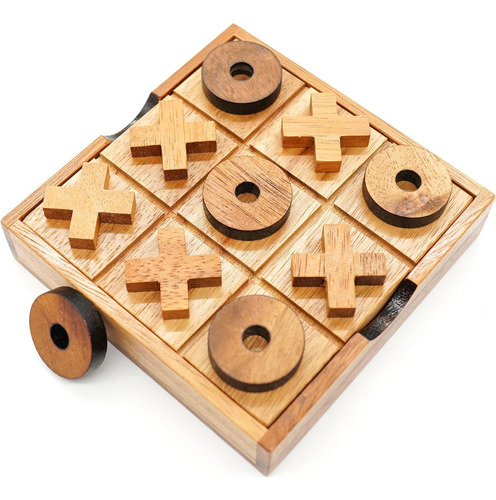 Bsiri Tic Tac Toe Mesa De Juego De Mesa De Madera Jugador De