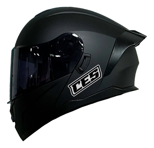 Casco Moto Ces Abatible Negro Mate Polarizado M