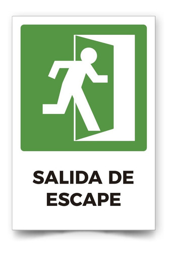 Señalética Salida De Escape 30x20cm Trovicel