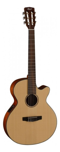 Cort Guitarra Electroacústica Cuerdas De Nylon Color Natural Material Del Diapasón Ovangkol Orientación De La Mano Diestro