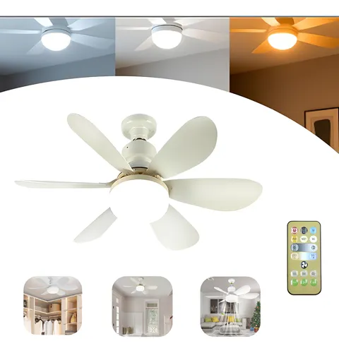 Lâmpada Ventilador De Teto Controle Silenciosa E27 Led 127/220v