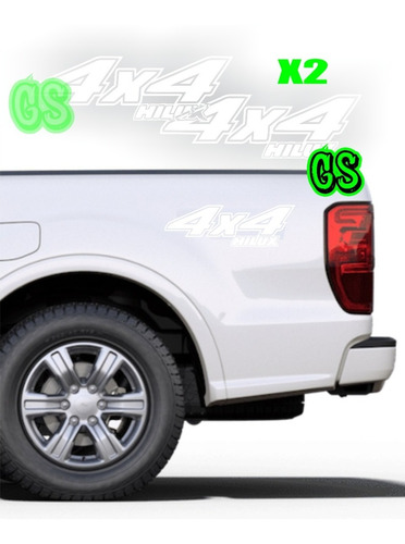 Vinilo Adhesivo Logo 4x4 Toyota Hilux Pick Up 2 Unds