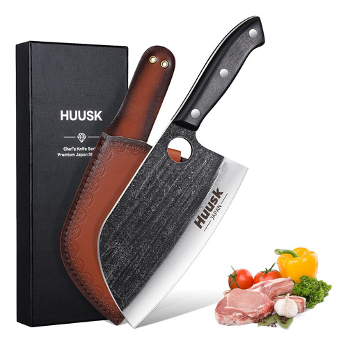 Cuchillo De Chef Serbio Forjado A Mano Con Funda, Acero De A