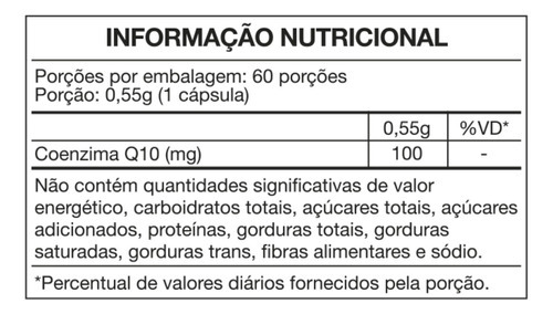 Coenzima Q-10 100mg 60 Cápsulas Ubiquinona Maxinutri Sem sabor