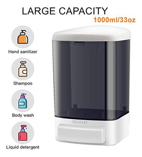 Dispensador De Jabón Manual 1000ml - Montaje En Pared -