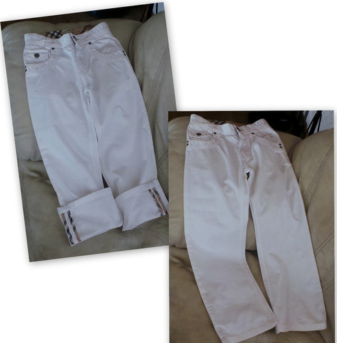 Pantalones Jean London Blancos De Diseñador Unisex Talla 6
