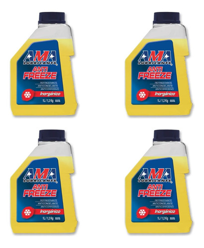 Kit 4 Liquidos Refrigerantes Antifreeze Ama Inorganico 1 L