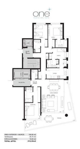 Imagen 16 de 16 de Apartamento 4 Ambientes En Playa Brava, Punta Del Este - One 1