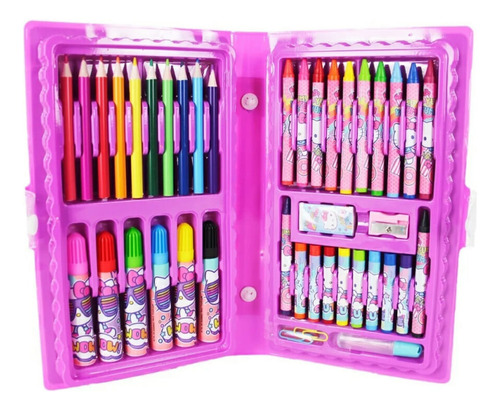 Estuche Hello Kitty 40 Pzs Set Colores , Crayones Plumones
