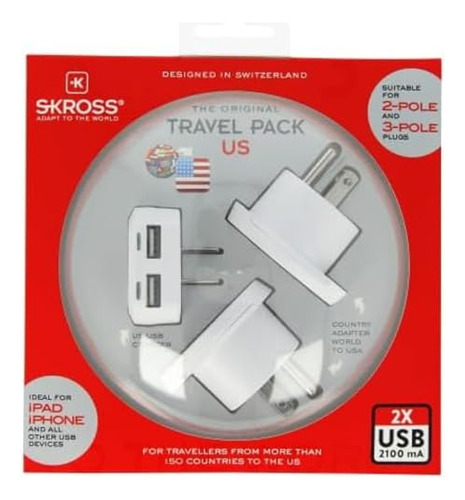 Skross Pack Adaptador De Viaje Para Usa - Conecta Fcilmente