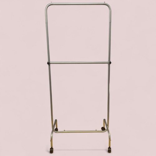 Perchero Metalico Comercial Doble 70 X 1,90 C/prolongador Gris