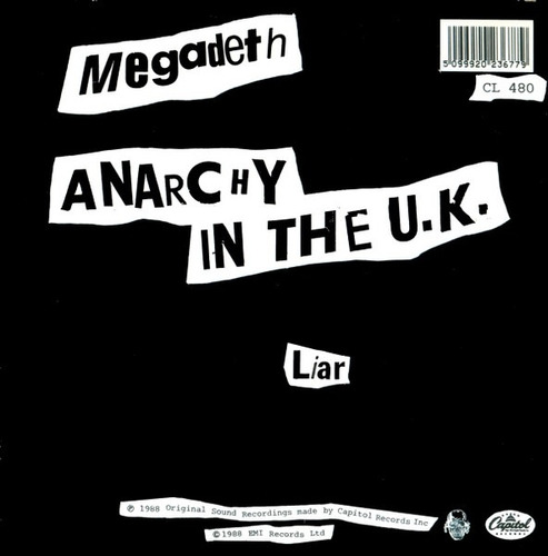 Megadeth  Anarchy In The U.k Vinilo 7 