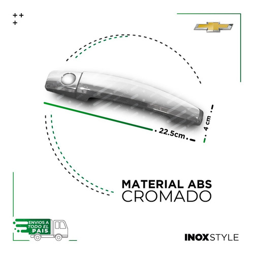 Imagen 2 de 8 de Kit 4 Cubre Manijas Cromadas Para Chevrolet Cruze Vectra Agile Aveo S10 Trailblazer Captiva Pack De Accesorios