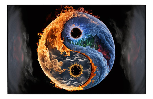 Cuadro De Yin Yang Fuego Y Hielo Num 4 Ch