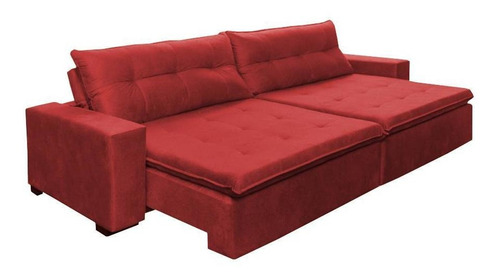 Sofá Retrátil E Reclinavel Oklahoma 2,62mts Vermelho Desenho do tecido