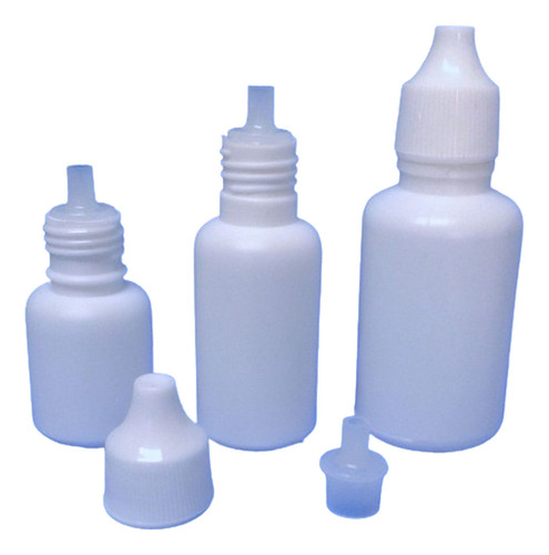 100 Goteros De Plastico Blanco De 10 O 15 O 20 Ml.