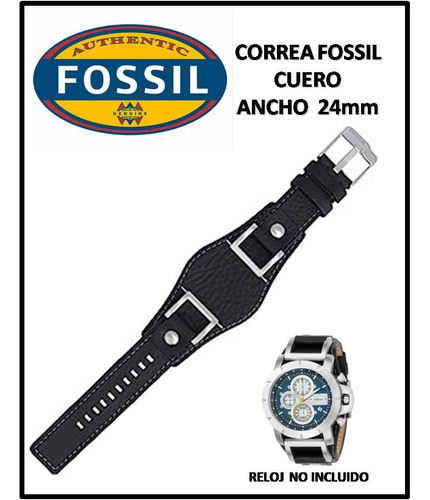 Correa Reloj Fossil Cuero Brazalete 24mm Ancho Original