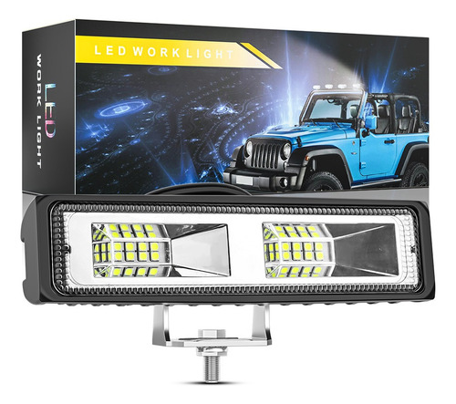 Kit 2 Farol De Milha Led Mini Barra 16 Leds 48w Bivolt Par