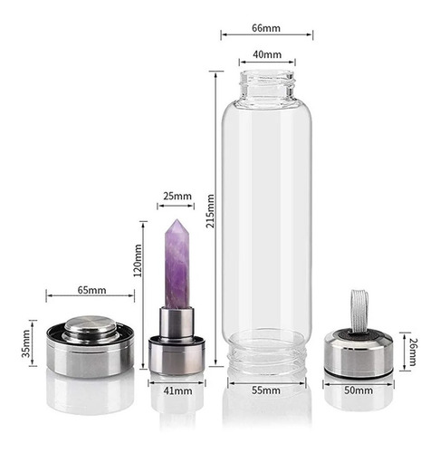 Imagen 3 de 4 de Botella De Agua Con Cristal Energético De Cuarzo Violeta
