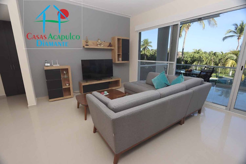 Imagen 8 de 30 de Cad Pacífico Diamante Vela 102. Terraza Con Vistas A Los Jardines Y Albercas