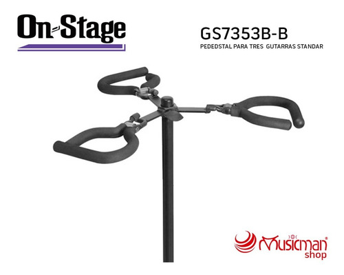 Soporte Para 3 Guitarras On-stage Gs7353b-b Triple Flip-it