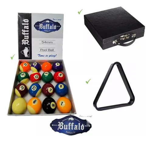 Jogo de Bolas de Sinuca Buffalo Faixado 54mm - Comprar Mesa de