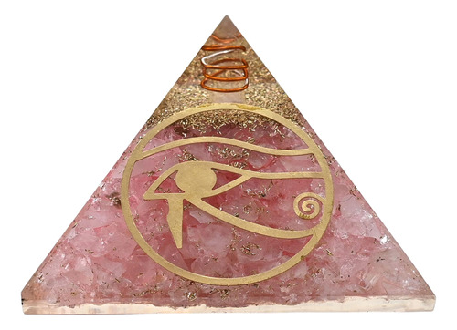 Piramide Orgonia Cristal Cuarzo Rosa Orgonita Ojo Horus