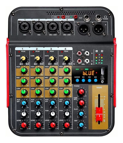 Audio Consola Mezclador Bluetooth Usb Mixer De 6 Canales