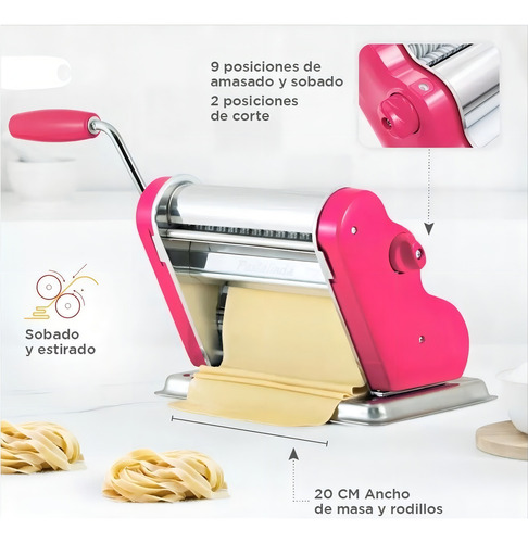 Máquina para pastas Pastalinda Clásica 200 color fucsia