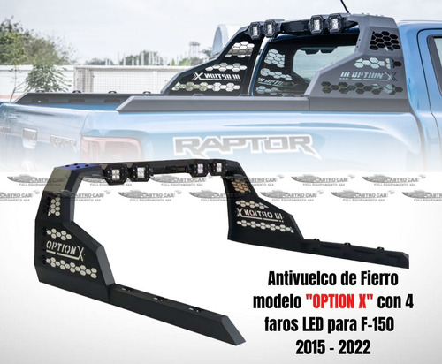 Antivuelco De Fierro Off-road Mod  Option X  Con 4 Faros Led